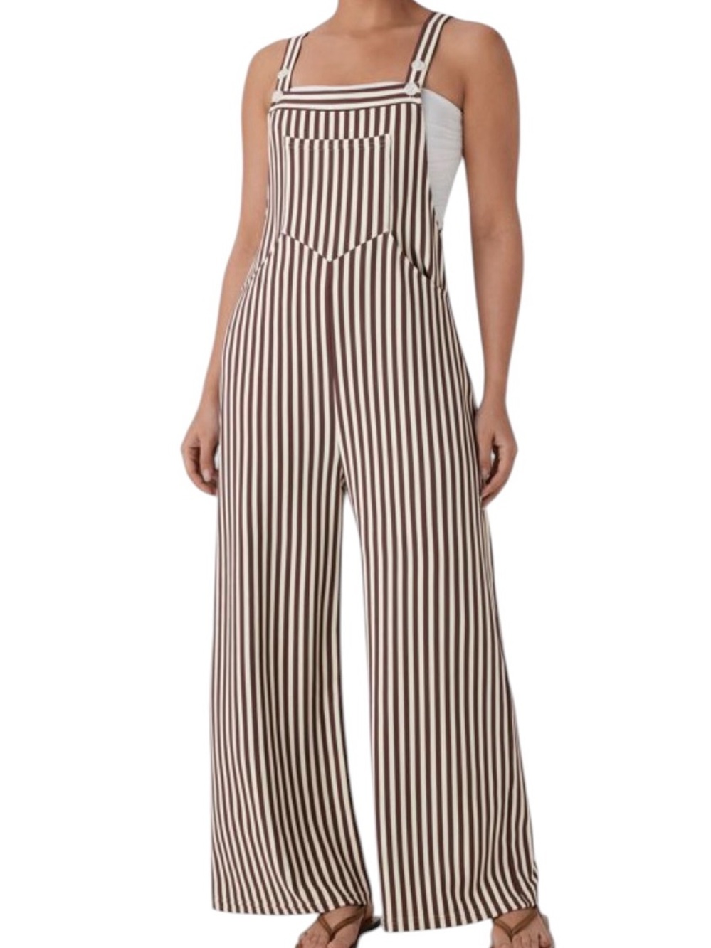 Halara Pockets Stripe Overalls